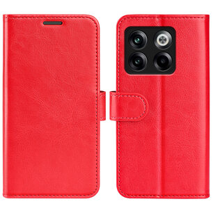 OnePlus 10T Hoesje, MobyDefend Wallet Book Case (Sluiting Achterkant), Rood