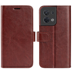 Oppo Reno 8 Hoesje, MobyDefend Wallet Book Case (Sluiting Achterkant), Bruin