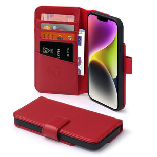 iPhone 14 Plus Hoesje, Luxe MobyDefend Wallet Bookcase, Rood