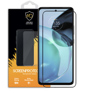 Motorola Moto G72 Screenprotector, MobyDefend Gehard Glas Screensaver, Zwarte Randen