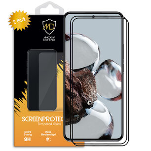 2-Pack Xiaomi 12T / 12T Pro Screenprotectors, MobyDefend Gehard Glas Screensavers, Zwarte Randen