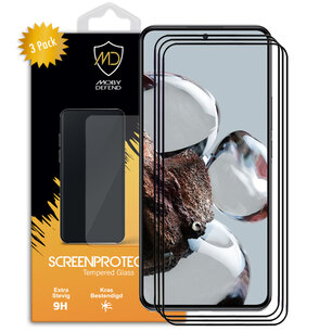 3-Pack Xiaomi 12T / 12T Pro Screenprotectors, MobyDefend Gehard Glas Screensavers, Zwarte Randen