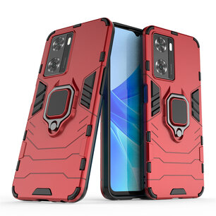 Oppo A57 / A57s / A77 Hoesje, MobyDefend Dubbelgelaagde Pantsercase Met Standaard, Rood