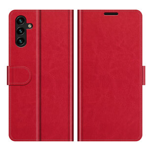Samsung Galaxy A04s Hoesje, MobyDefend Wallet Book Case (Sluiting Achterkant), Rood
