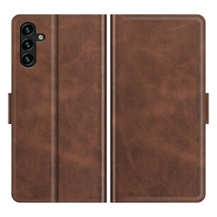 Samsung Galaxy A04s Hoesje, MobyDefend Luxe Wallet Book Case (Sluiting Zijkant), Bruin