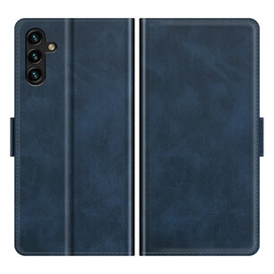 Samsung Galaxy A04s Hoesje, MobyDefend Luxe Wallet Book Case (Sluiting Zijkant), Blauw