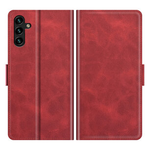 Samsung Galaxy A04s Hoesje - MobyDefend Luxe Wallet Book Case (Sluiting Zijkant) - Rood