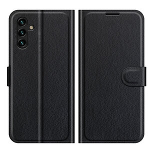 Samsung Galaxy A04s Hoesje, MobyDefend Kunstleren Wallet Book Case (Sluiting Voorkant), Zwart