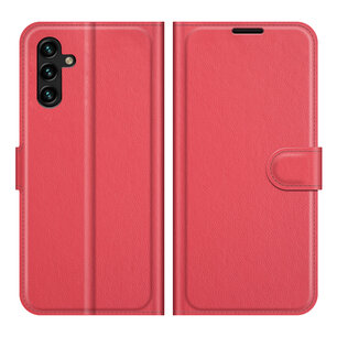 Samsung Galaxy A04s Hoesje, MobyDefend Kunstleren Wallet Book Case (Sluiting Voorkant), Rood