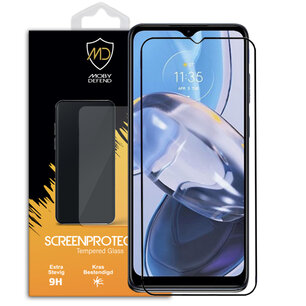 Motorola Moto E22 / E22i Screenprotector, MobyDefend Gehard Glas Screensaver, Zwarte Randen