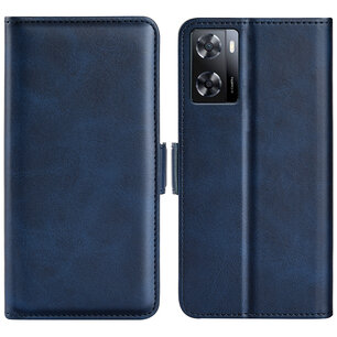 Oppo A57 / A57s / A77 Hoesje, MobyDefend Luxe Wallet Book Case (Sluiting Zijkant), Blauw
