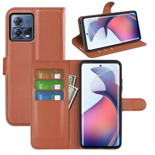 Motorola Edge 30 Neo Hoesje - MobyDefend Kunstleren Wallet Book Case (Sluiting Voorkant) - Bruin