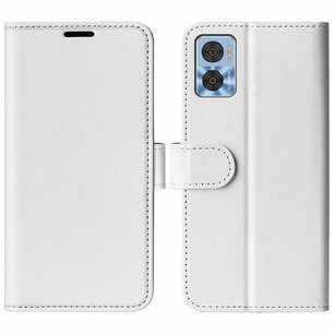 Motorola Moto E22 / E22i Hoesje, MobyDefend Wallet Book Case (Sluiting Achterkant), Wit