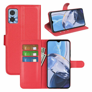 Motorola Moto E22 / E22i Hoesje, MobyDefend Kunstleren Wallet Book Case (Sluiting Voorkant), Rood