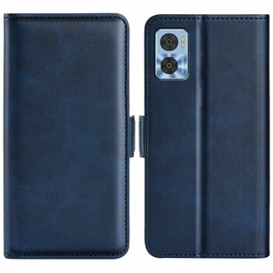 Motorola Moto E22 / E22i Hoesje, MobyDefend Luxe Wallet Book Case (Sluiting Zijkant), Blauw