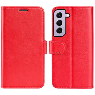 Samsung Galaxy S23 Hoesje, MobyDefend Wallet Book Case (Sluiting Achterkant), Rood