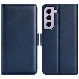 Samsung Galaxy S23 Hoesje, MobyDefend Luxe Wallet Book Case (Sluiting Zijkant), Blauw