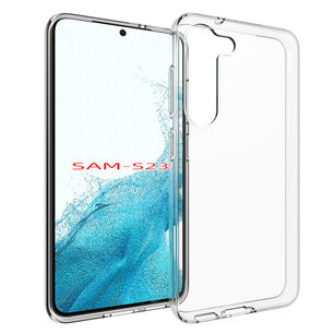 Samsung Galaxy S23 Hoesje, MobyDefend Transparante TPU Gelcase, Volledig Doorzichtig