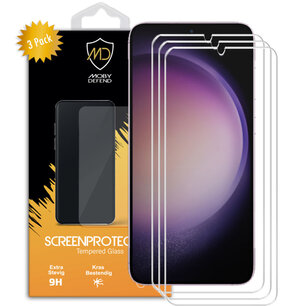 3-Pack Samsung Galaxy S23 Screenprotectors, MobyDefend Case-Friendly Gehard Glas Screensavers