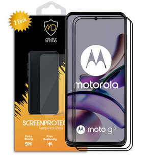 2-Pack Motorola Moto G13 / G23 / G53 Screenprotectors, MobyDefend Gehard Glas Screensavers, Zwarte Randen