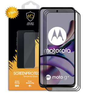 3-Pack Motorola Moto G13 / G23 / G53 Screenprotectors, MobyDefend Gehard Glas Screensavers, Zwarte Randen