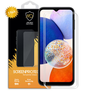 2-Pack Samsung Galaxy A14 Screenprotectors, MobyDefend Case-Friendly Gehard Glas Screensavers