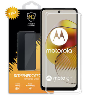 2-Pack Motorola Moto G73 Screenprotectors - MobyDefend Case-Friendly Screensaver - Gehard Glas