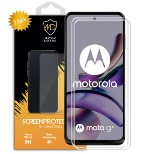 2-Pack Motorola Moto G13 / G23 / G53 Screenprotectors, MobyDefend Case-Friendly Gehard Glas Screensavers