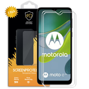 2-Pack Motorola Moto E13 Screenprotectors, MobyDefend Case-Friendly Gehard Glas Screensavers