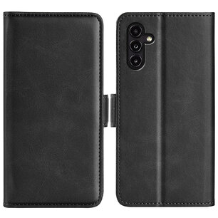 Samsung Galaxy A14 Hoesje, MobyDefend Luxe Wallet Book Case (Sluiting Zijkant), Zwart