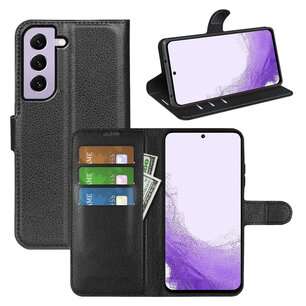 Samsung Galaxy S23 Hoesje, MobyDefend Kunstleren Wallet Book Case (Sluiting Voorkant), Zwart