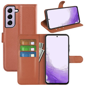 Samsung Galaxy S23 Hoesje, MobyDefend Kunstleren Wallet Book Case (Sluiting Voorkant), Bruin