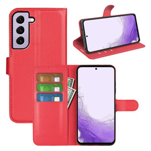 Samsung Galaxy S23 Hoesje, MobyDefend Kunstleren Wallet Book Case (Sluiting Voorkant), Rood