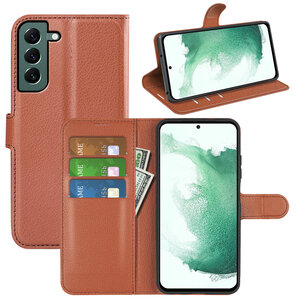 Samsung Galaxy S23 Plus (S23+) Hoesje, MobyDefend Kunstleren Wallet Book Case (Sluiting Voorkant), Bruin