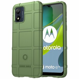Motorola Moto E13 Hoesje, Rugged Shield TPU Gelcase, Groen