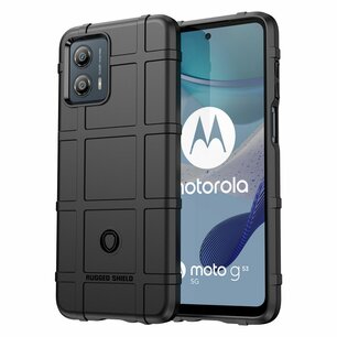 Motorola Moto G13 / G23 / G53 Hoesje, Rugged Shield TPU Gelcase, Zwart