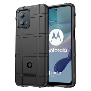 Motorola Moto G73 Hoesje, Rugged Shield TPU Gelcase, Zwart