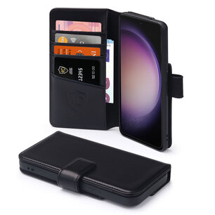 Samsung Galaxy S23 Hoesje, Luxe MobyDefend Wallet Bookcase, Zwart