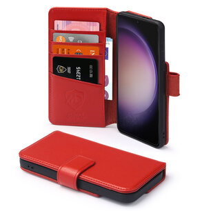 Samsung Galaxy S23 Hoesje, Luxe MobyDefend Wallet Bookcase, Rood