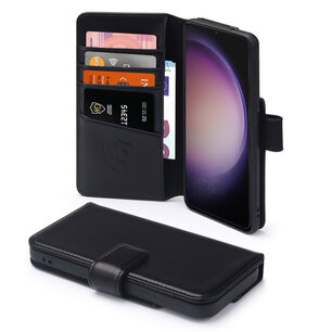 Samsung Galaxy S23 Plus (S23+) Hoesje, Luxe MobyDefend Wallet Bookcase, Zwart