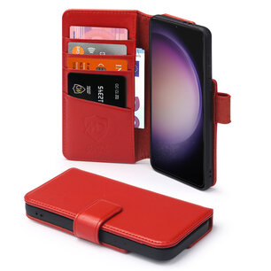 Samsung Galaxy S23 Plus (S23+) Hoesje, Luxe MobyDefend Wallet Bookcase, Rood