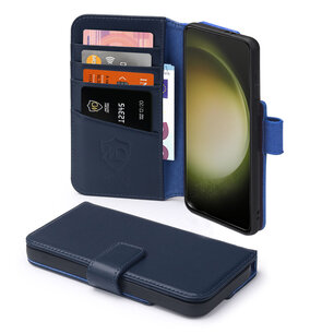 Samsung Galaxy S23 Ultra Hoesje, Luxe MobyDefend Wallet Bookcase, Blauw