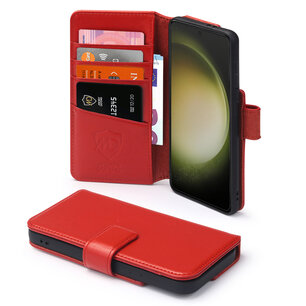 Samsung Galaxy S23 Ultra Hoesje, Luxe MobyDefend Wallet Bookcase, Rood