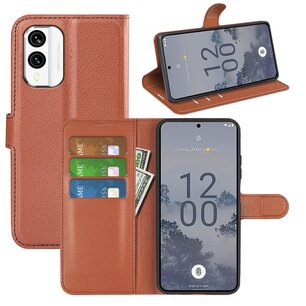 Nokia X30 Hoesje, MobyDefend Kunstleren Wallet Book Case (Sluiting Voorkant), Bruin