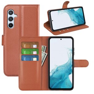 Samsung Galaxy A54 Hoesje, MobyDefend Kunstleren Wallet Book Case (Sluiting Voorkant), Bruin