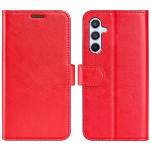 Samsung Galaxy A54 Hoesje, MobyDefend Wallet Book Case (Sluiting Achterkant), Rood