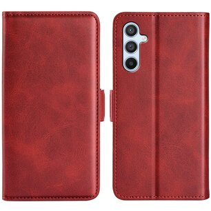Samsung Galaxy A54 Hoesje, MobyDefend Luxe Wallet Book Case (Sluiting Zijkant), Rood