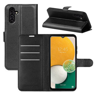Samsung Galaxy A14 Hoesje, MobyDefend Kunstleren Wallet Book Case (Sluiting Voorkant), Zwart