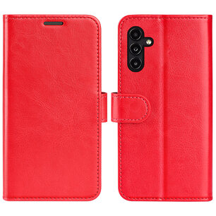Samsung Galaxy A14 Hoesje, MobyDefend Wallet Book Case (Sluiting Achterkant), Rood