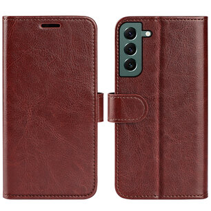 Samsung Galaxy S23 Plus (S23+) Hoesje, MobyDefend Wallet Book Case (Sluiting Achterkant), Bruin